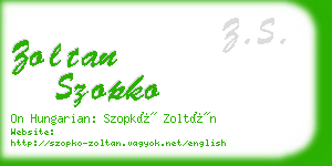 zoltan szopko business card